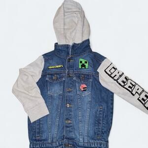 Minecraft Jean Jacket Hoodie Kids Size 7